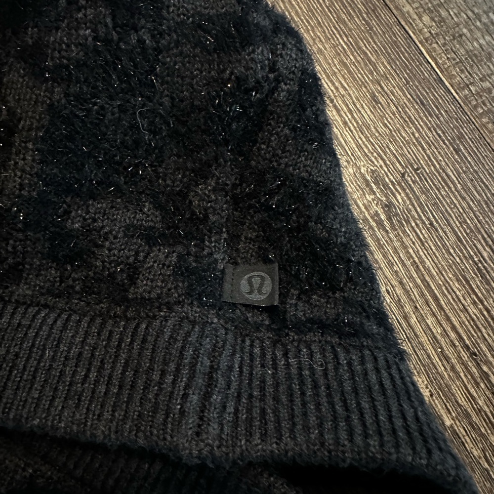 Lululemon Wool-Blend Jacquard Sweater Knit Leopard Graphite Grey Black XL - Picture 5 of 7